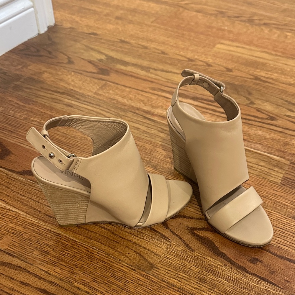 Vince Tan Wedge Sandals size 6 women’s